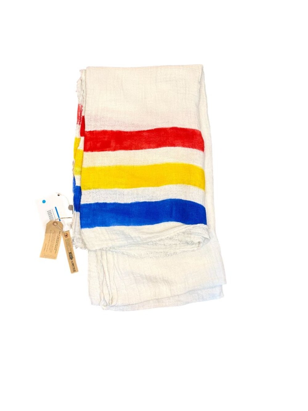 Ermanno Gallamini Linen Oversized Striped Throw Blanket NWT
